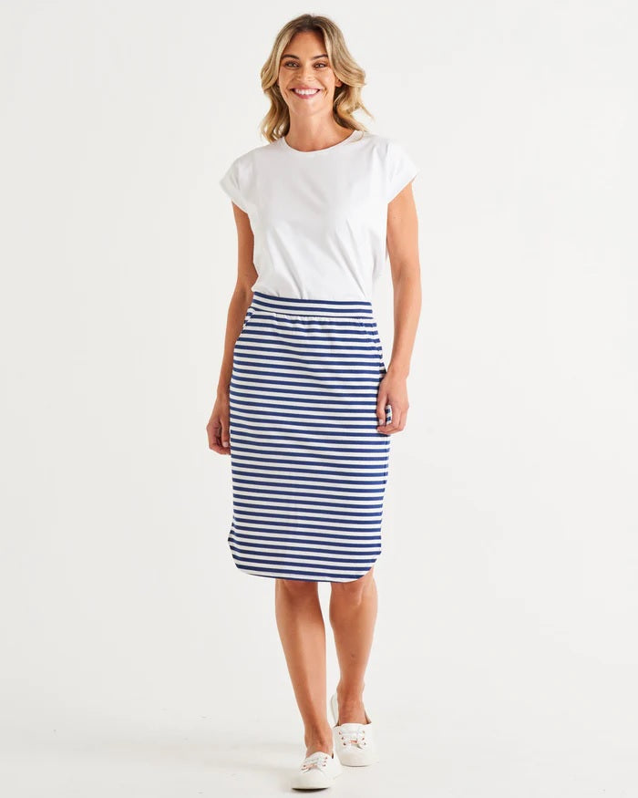 Betty Basics Evie Skirt [COLOUR:Ocean Stripe SIZE:8]