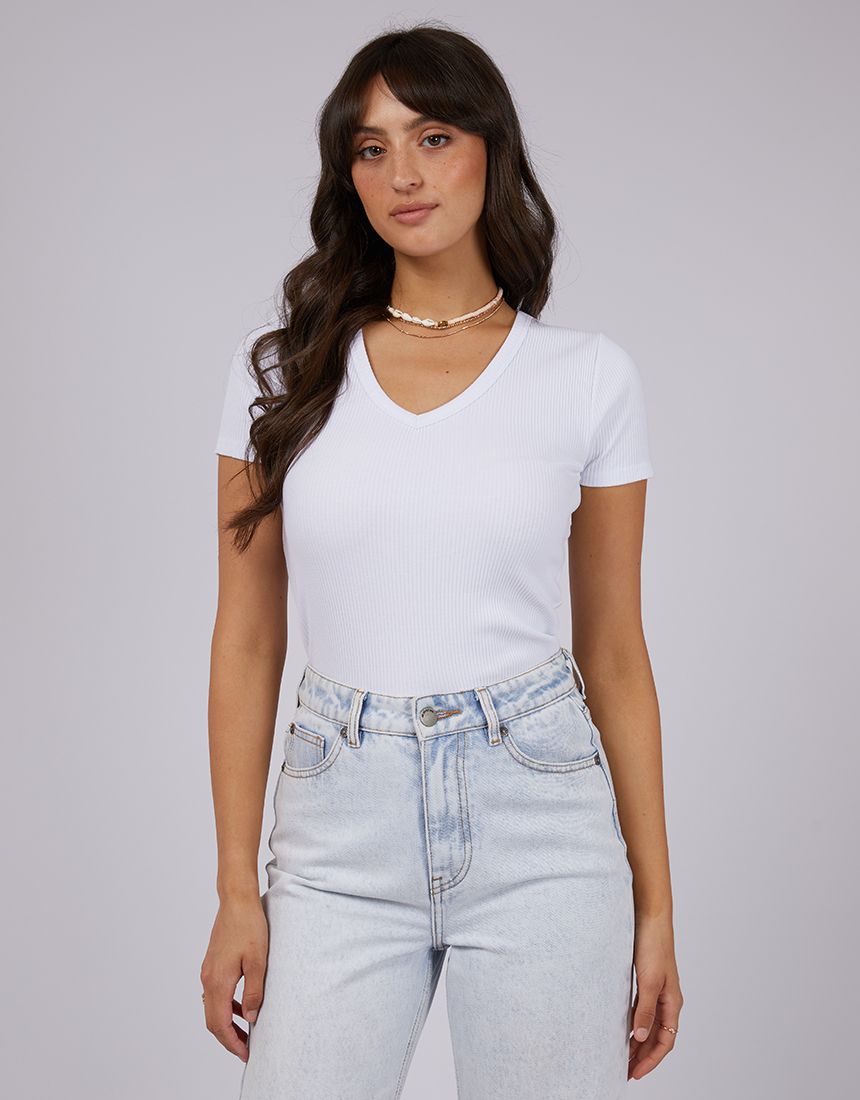 All About Eve Eve Rib V Neck Tee