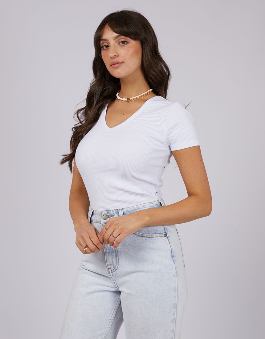 All About Eve Eve Rib V Neck Tee
