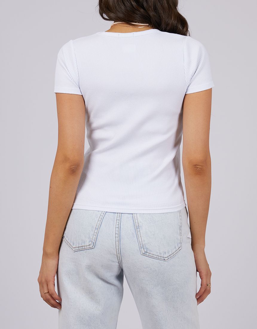 All About Eve Eve Rib V Neck Tee [COLOUR:White SIZE:6]