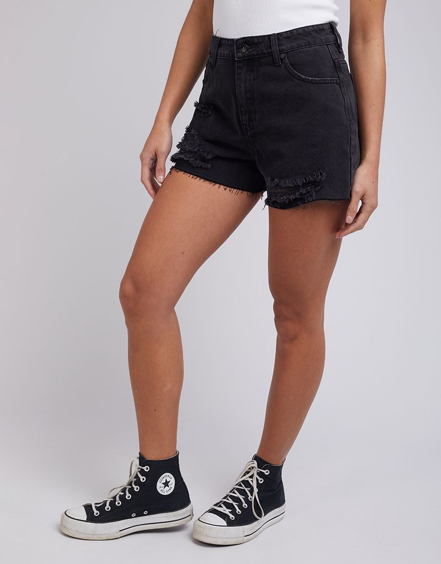 Silent Theory Monica Mom Short [COLOUR:Washed black SIZE:6]