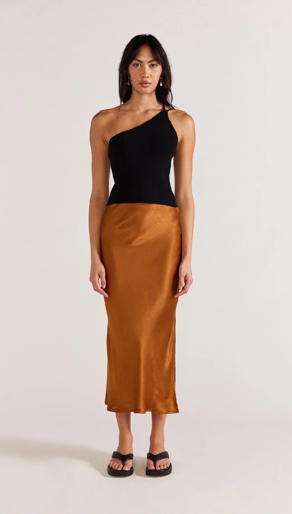 Staple The Label Rayna Midi Skirt [COLOUR:Copper SIZE:S]