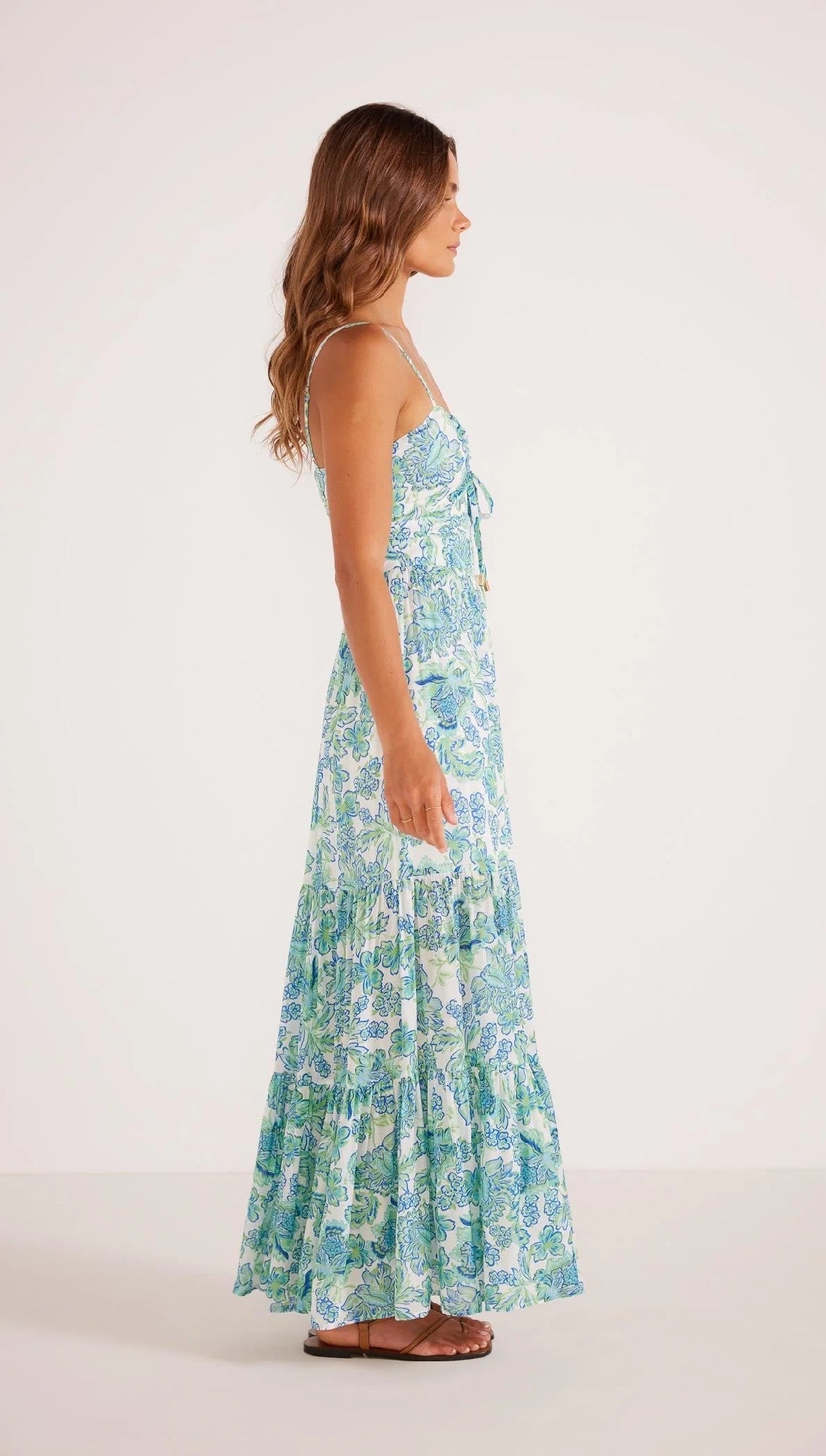 MinkPink Alessia Maxi Dress [COLOUR:Blue Floral SIZE:XS]