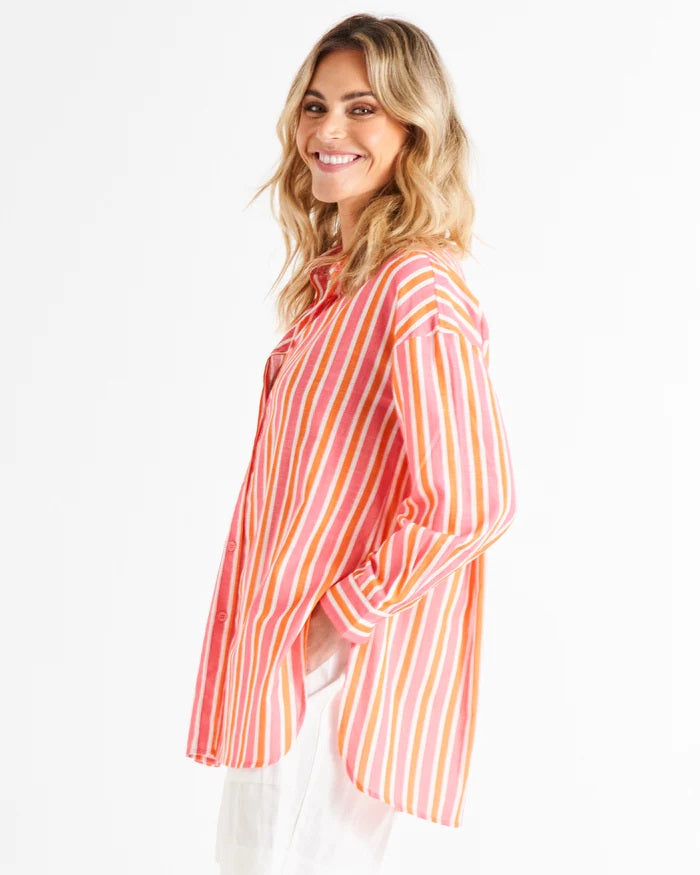 Betty Basics Quinn Shirt [COLOUR:Sundown Stripe SIZE:10]