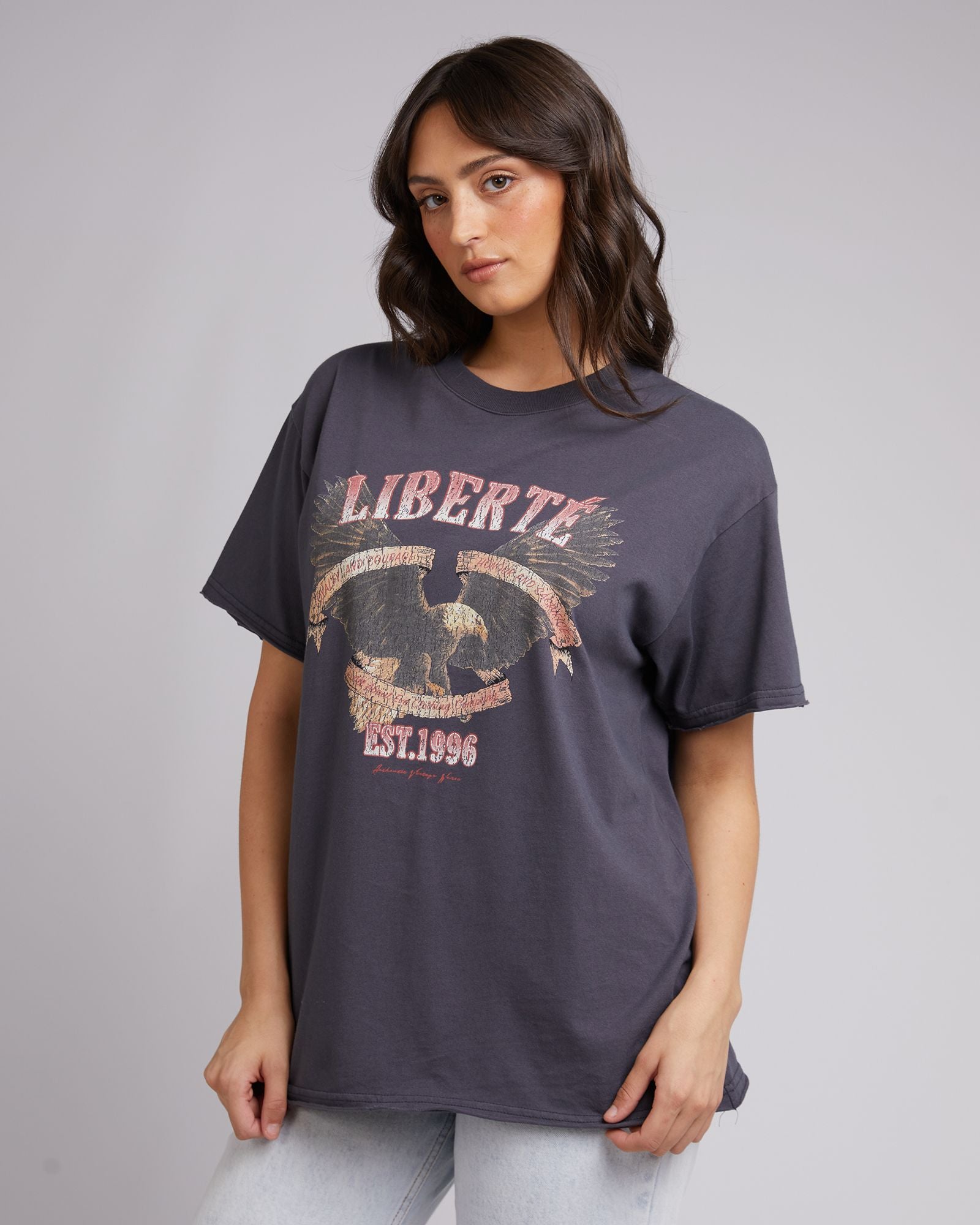 All About Eve Loyal Tee [COLOUR:Washed black SIZE:6]