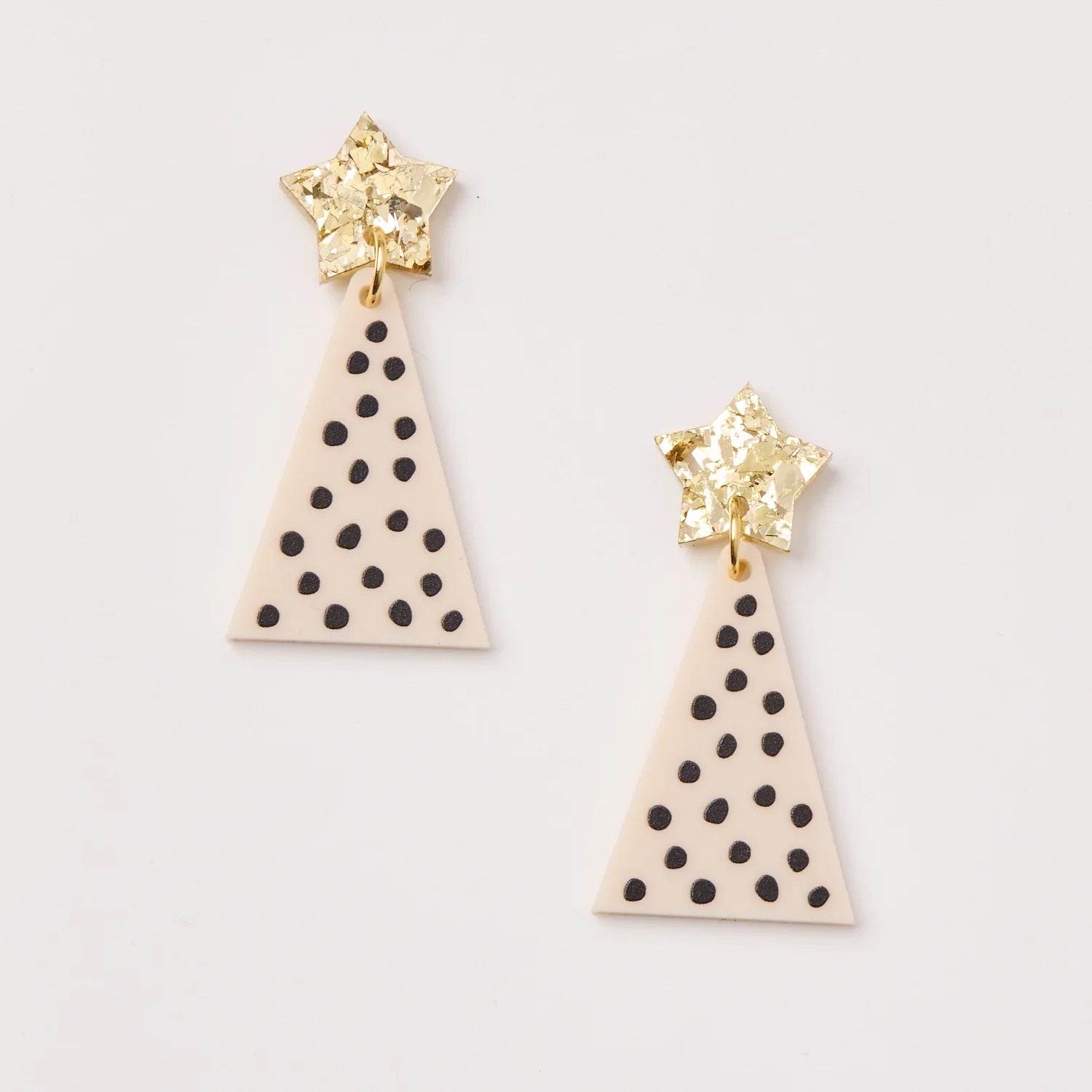 Martha Jean Christmas Tree Earrings [COLOUR:Dotty Beige]