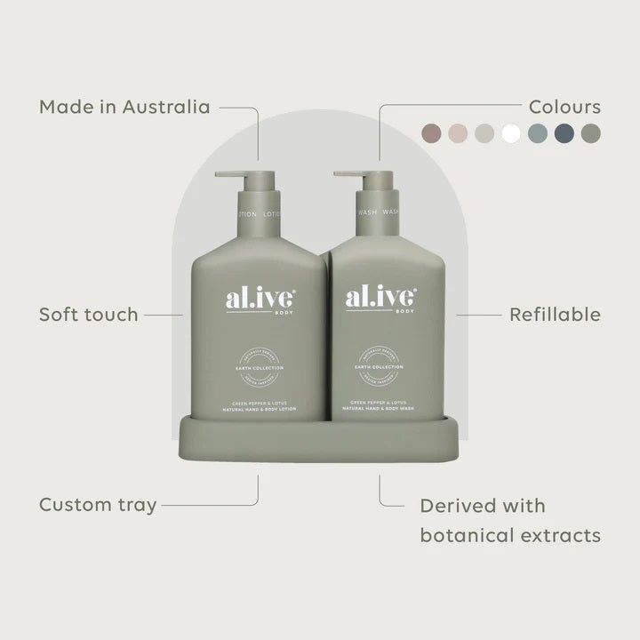 Al.ive Body Wash & Lotion Duo Pack - Green Pepper & Lotus