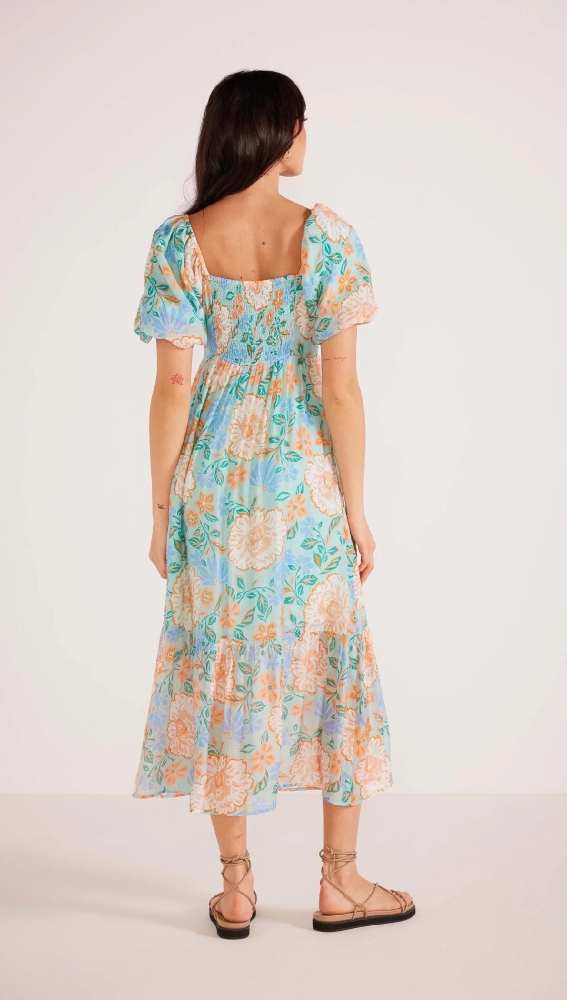Minkpink Evelyn Midi Dress [COLOUR:Mint/floral SIZE:S]