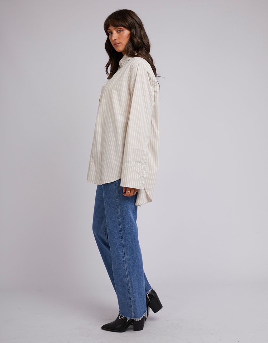 All About Eve Holiday Oversized Shirt [COLOUR:Oatmeal SIZE:6]