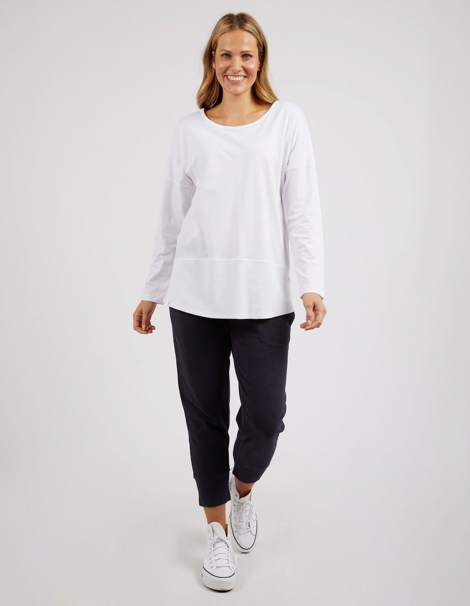 Elm Fundamental Rib L/S Tee [COLOUR:White SIZE:8]