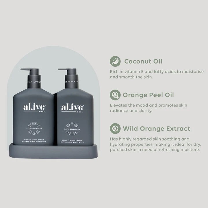 Al.ive Body Wash & Lotion Duo Pack - Coconut & Wild Orange 