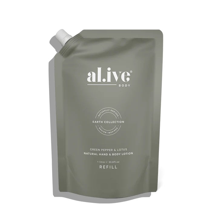 Al.ive Body 1 Litre Lotion Refilll - Green Pepper & Lotus