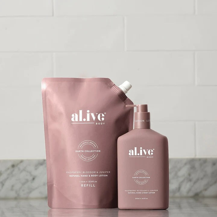 Al.ive Body 1 Litre Lotion Refill - Raspberry Blossom & Juniper