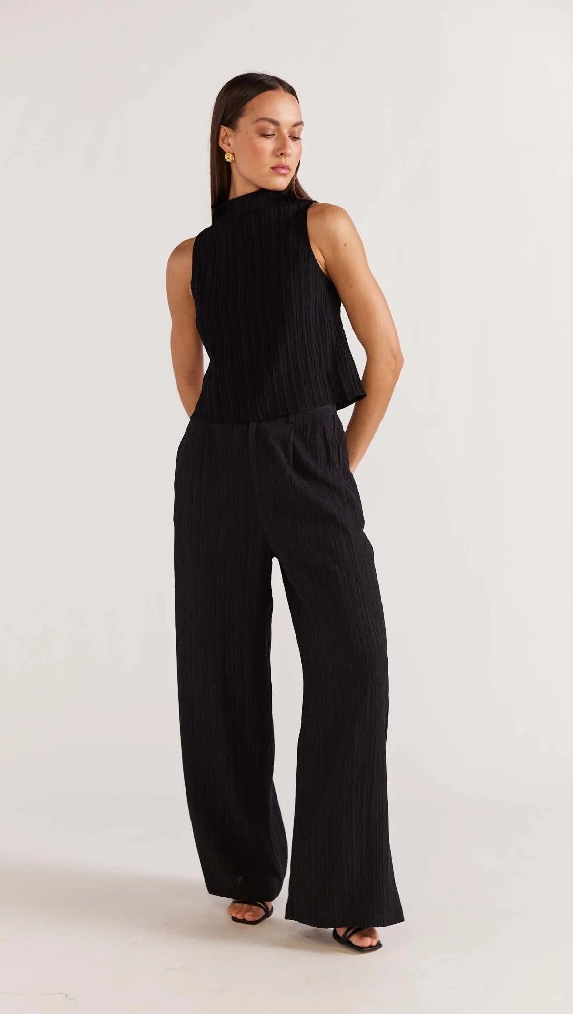 Staple The Label Realm Wide Leg Pants [COLOUR:Black SIZE:S]