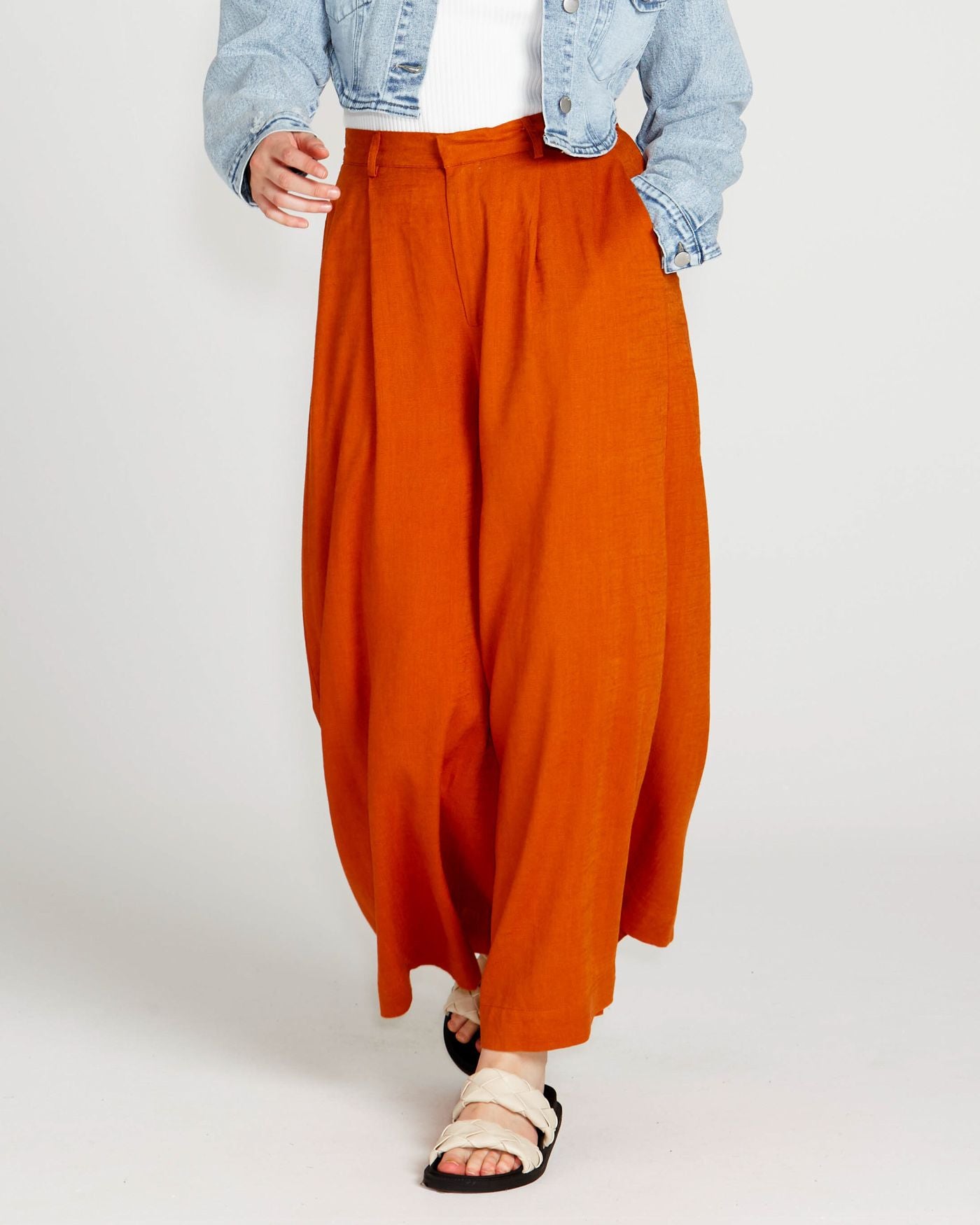 Sass Francesca Wide Leg Pant [COLOUR:Rust SIZE:8]