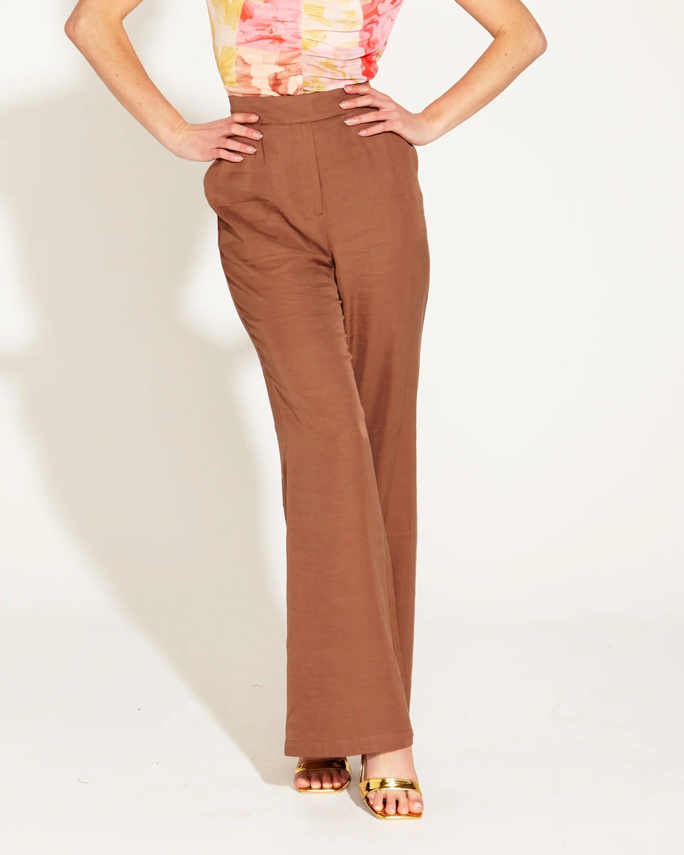 Fate + Becker One And Only High Waisted Pant [COLOUR:Mocha SIZE:8]