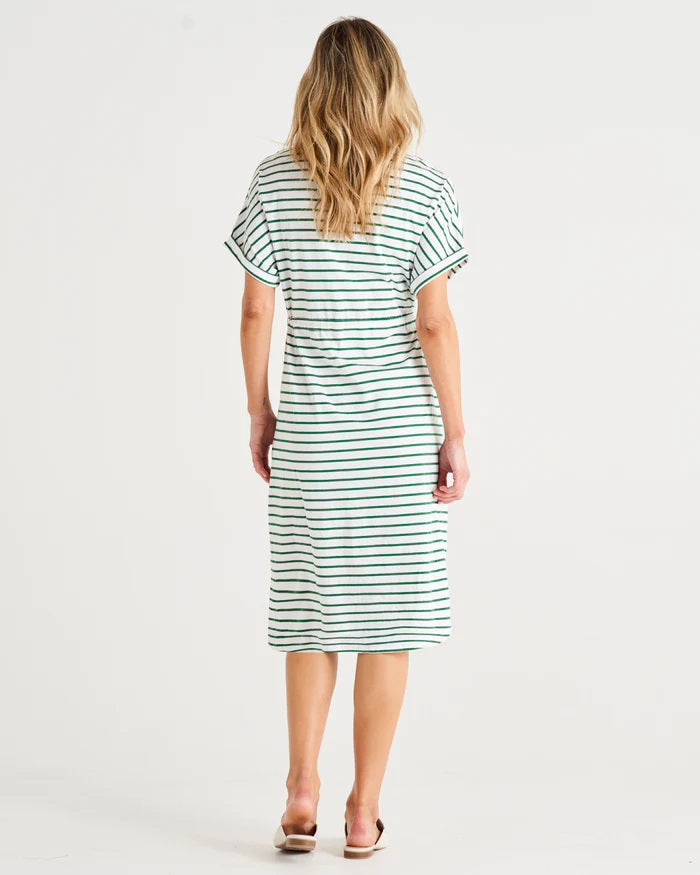 Betty Basics Liza Dress [COLOUR:Meadow Green Stripe SIZE:8]