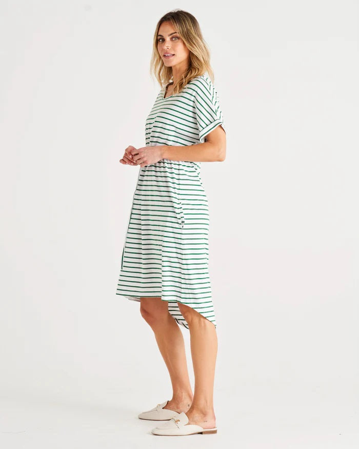 Betty Basics Liza Dress [COLOUR:Meadow Green Stripe SIZE:8]