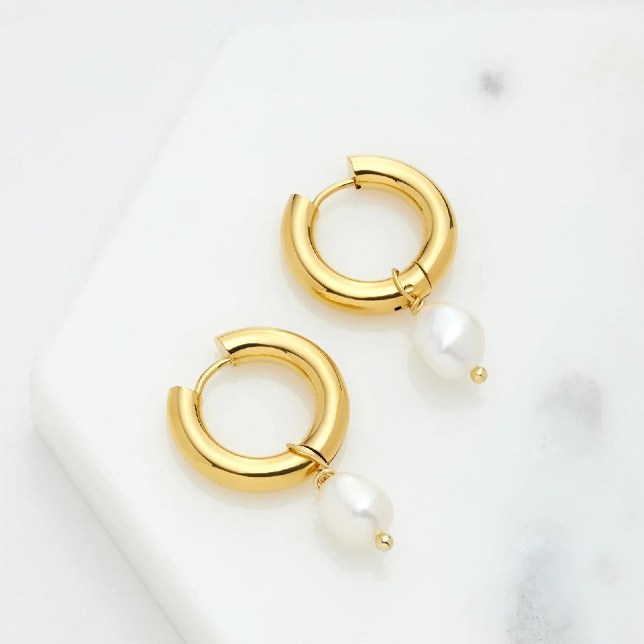 Zafino Charlie Earrings [COLOUR:Water resistant gold]