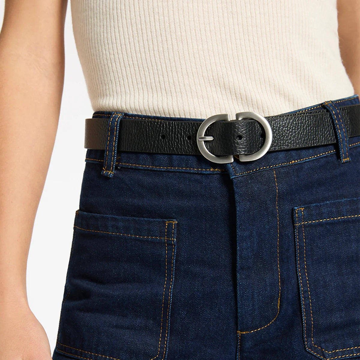 Status Anxiety In Reverse Belt  - M/L [SIZE:M/l COLOUR:Black/silver]