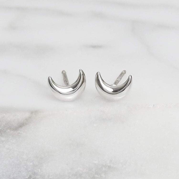 Midsummer Star Delicate Crescent Studs - Silver - Little Extras Lifestyle Boutique