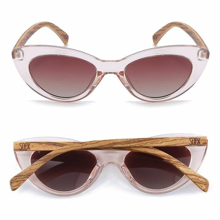 Soek Savannah Blush Pink Sunglasses with Walnut Arms – Whole Store