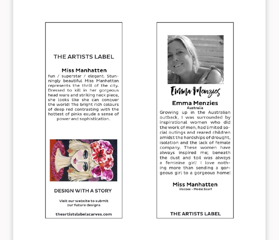 The Artists Label Miss Manhatten Scarf - Little Extras Lifestyle Boutique