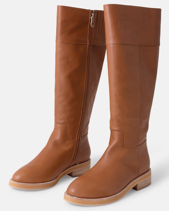 Walnut Camile Leather Boot